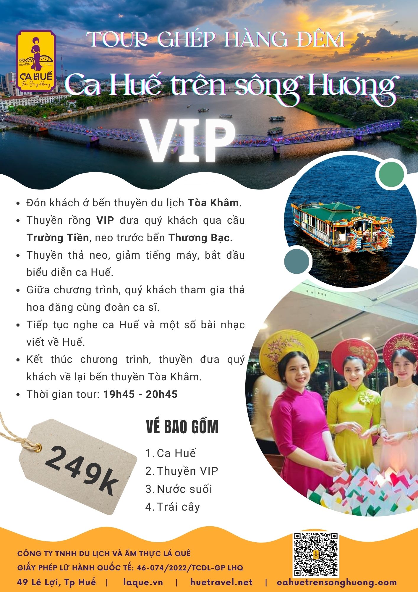 tour nghe ca Huế cao cấp
